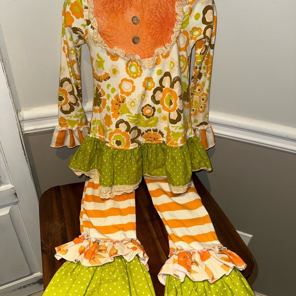 Giggle Moon Floral & Striped Kids Boutique Set